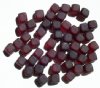 50 8mm Diagonal Hole Matte Garnet Cube Beads